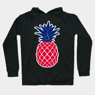 Pineapple 4th of July Celebration, Patriotic Red White Blue Hoodie